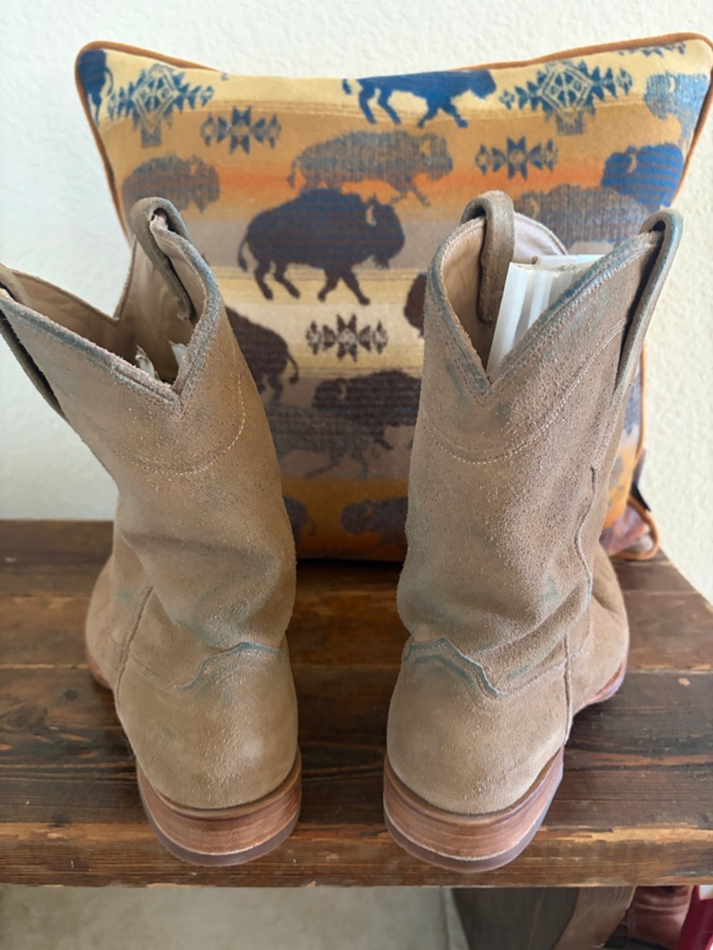 Tecovas "Shane" Suede Roper Boots - Mens 10.5D - Granite w/ matching suede belt - Picture 4 of 13